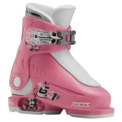 Roces IDEA Up Adjustable Youth Ski Boots | Size 16.0-18.5 -Ski Gear Store RocesIDEAUp16.0 18.5 DeepPinkWhite