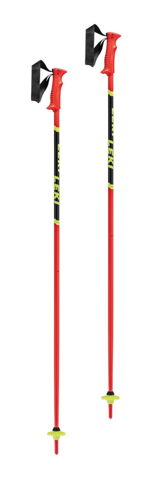 Leki Racing Kids Ski Poles Red Yellow & Black - DISCONTINUED